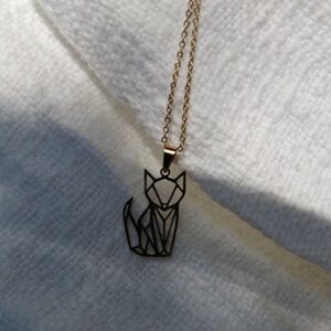Origami Fox Gold Necklace